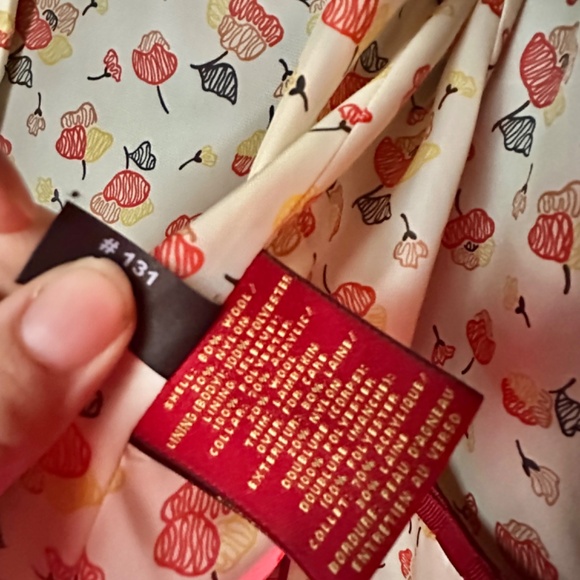 Cole Haan Brown Funnel Neck Shawl Collar Wool Blend Basket Weave Midi Coat 2 - Picture 7 of 10